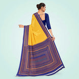 Turquoise and Navy Blue Women's Premium Italian Silk Discipline Day PTM Uniform Saree