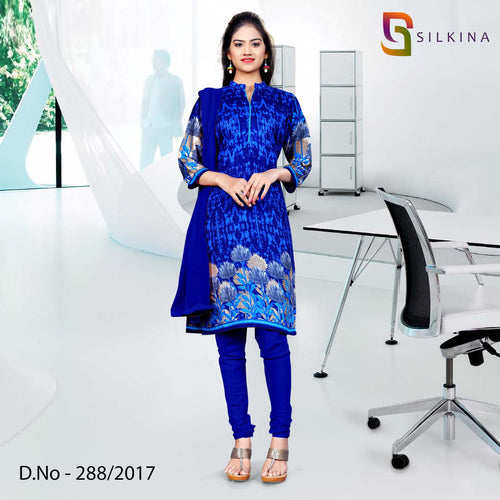 Dark Blue Silk Georgette Uniform Salwar Kameez