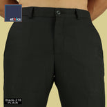 Men's Plain Black Comfort Fit Formal Trousers For Corporate Uniforms