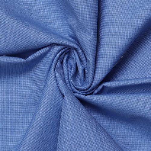 Blue Plain Men's Corporate Uniform Shirt And Frosted Navy Blue Trousers Fabrics Set