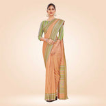 Pistachio Women's Premium Mulberry Silk Plain Gaala Border Teachers Uniform Saree