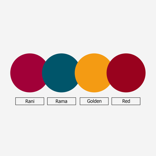 Dupatta Festive - Rani, Rama, Gold, Red - Pack of 4