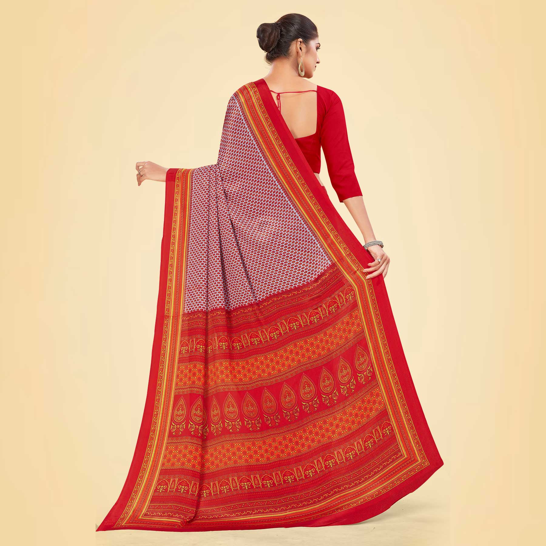 Women's Premium Italian Silk Small Butty Taj Hotel Uniform Saree ...