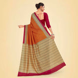 Light violet and Pink Women's Premium Mulberry Silk Small Butty Teachers Uniform Saree
