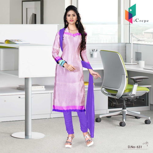 Levender Women's Premium Italian Crepe Silk Choti Butti College Uniform Salwar Kameez