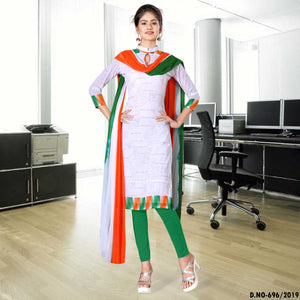 Tricolor Border Georgette Uniform Salwar Kameez Republic Day Special