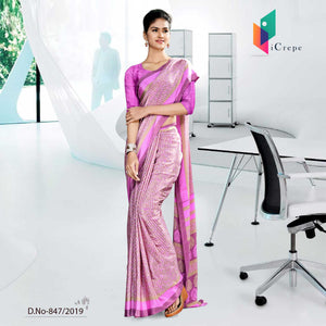 Pink  Corporate Uniform Saree