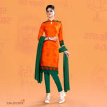 Saffron And Green BJP Namo Uniform Salwar Kameez