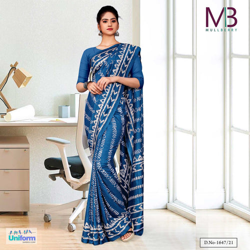 Ash Gray Premium Mulberry Silk Teachers Uniform Sarees For School Teachers