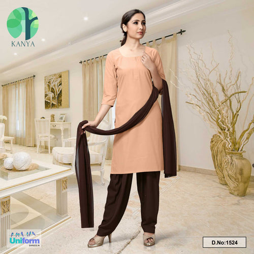 Beige Cofee Women's Premium Poly Cotton Security Staff Uniform Salwar Kameez