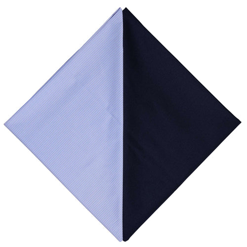 Blue Stripes Coporate Uniforms Shirt And Navy Blue Trousers Unstitched Fabrics Set NMDC Logo