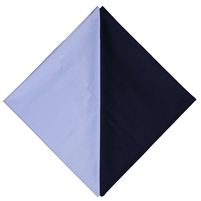 Blue Stripes Coporate Uniforms Shirt And Navy Blue Trousers Unstitched Fabrics Set