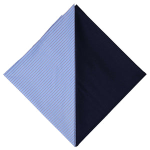 Blue Stripes Corporate Uniforms Shirt And Navy Blue Trousers Unstitched Fabrics Set