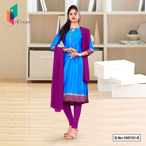 Blue Wine Women's Premium Italian Silk Crepe Jewellery Showroom Uniform Salwar Kameez