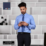 Dotted Blue Men's Corporate Uniform Shirts For Industrial Workforce