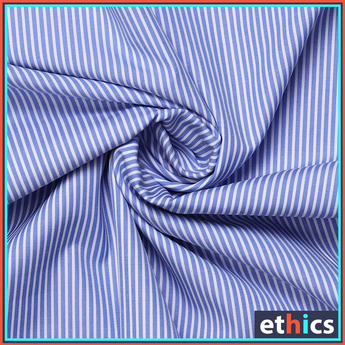 Blue Stripes Uniform Shirts Formal Work Wear For Corporate Office