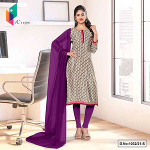 Brown Wine Women's Premium Italian Silk Crepe Student Uniform Salwar Kameez