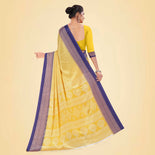 Aqua Green and Crimson Pink Women's Premium Silk Chiffon Small Butty College Uniform Saree