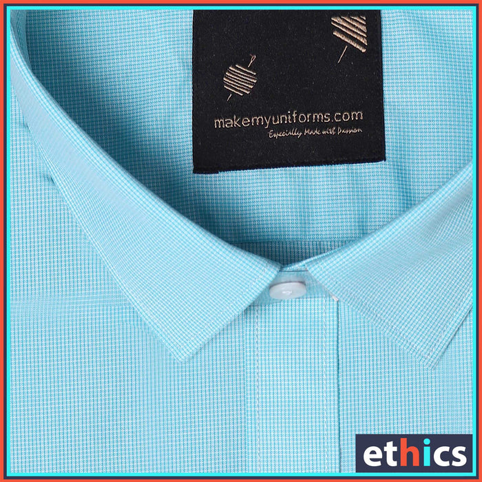 Sea Green Men's Formal Uniform Shirt For Corporate Office