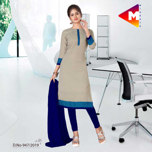 Grey And Blue Women's Premium Mirraya School Uniform Salwar