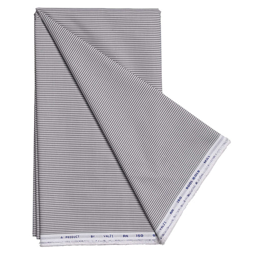 Grey Stripes Men's Cotton Formal Uniform Shirt Unstitched Fabrics