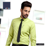 Green Solid Men's Cotton Office Uniform Shirt Unstitched Fabrics