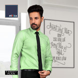 Apple Green Solid Men's Cotton Unstitched Office Uniform Shirt Fabrics