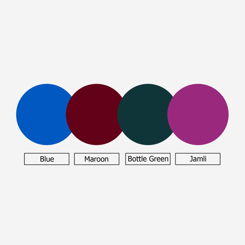 The Dupatta Native - Blue, Maroon, Bottle Green, Jamli - Pack of 4