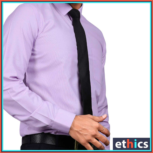 Lavender Micro Stripes Mens Formal Uniform Shirt For Corporate Office