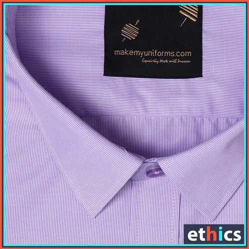 Lavender Micro Stripes Mens Formal Uniform Shirt For Corporate Office