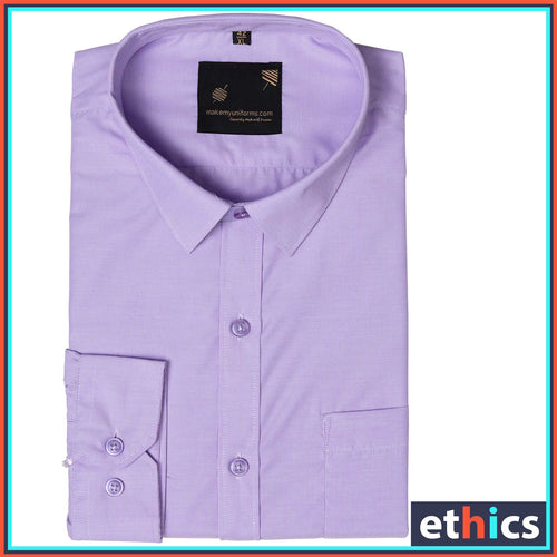 Lavender Micro Stripes Mens Formal Uniform Shirt For Corporate Office