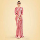 Beige Women's Premium Silk Chiffon Small Butty Housekeeping Uniform Saree