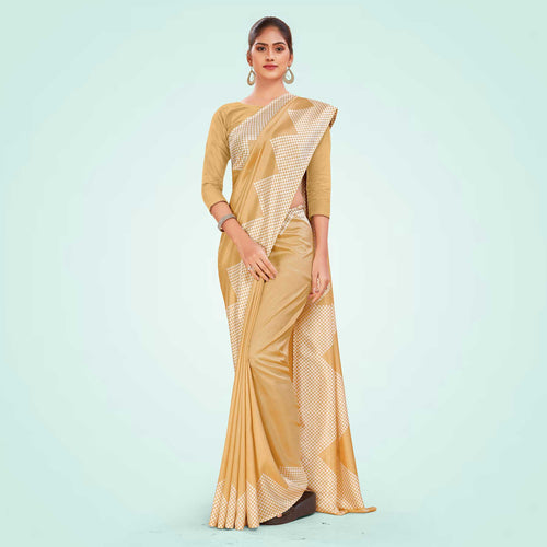 Rani Pink Women's Premium Mulberry Silk Plain Gaala Border Industrial Workers Uniform Saree