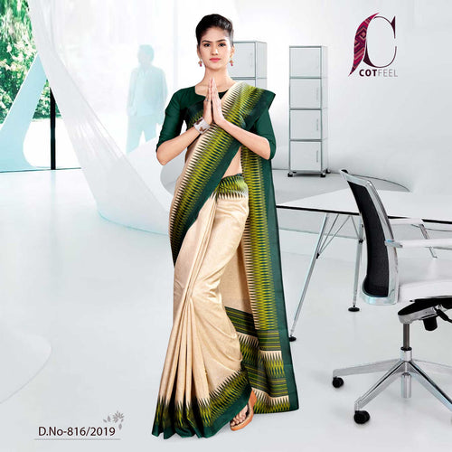 Off white deals and green saree