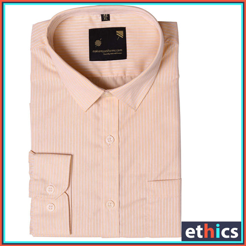 Peach Stripes Mens Office Readymade Shirt For Office Workwear
