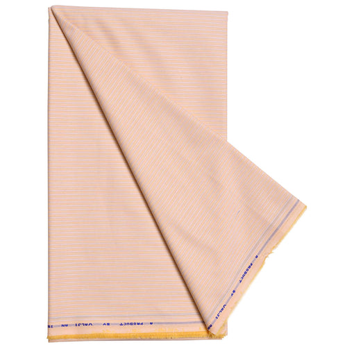 Peach Striped Men's Corporate Uniforms Unstitched Shirt Fabrics