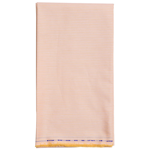 Peach Striped Men's Corporate Uniforms Unstitched Shirt Fabrics