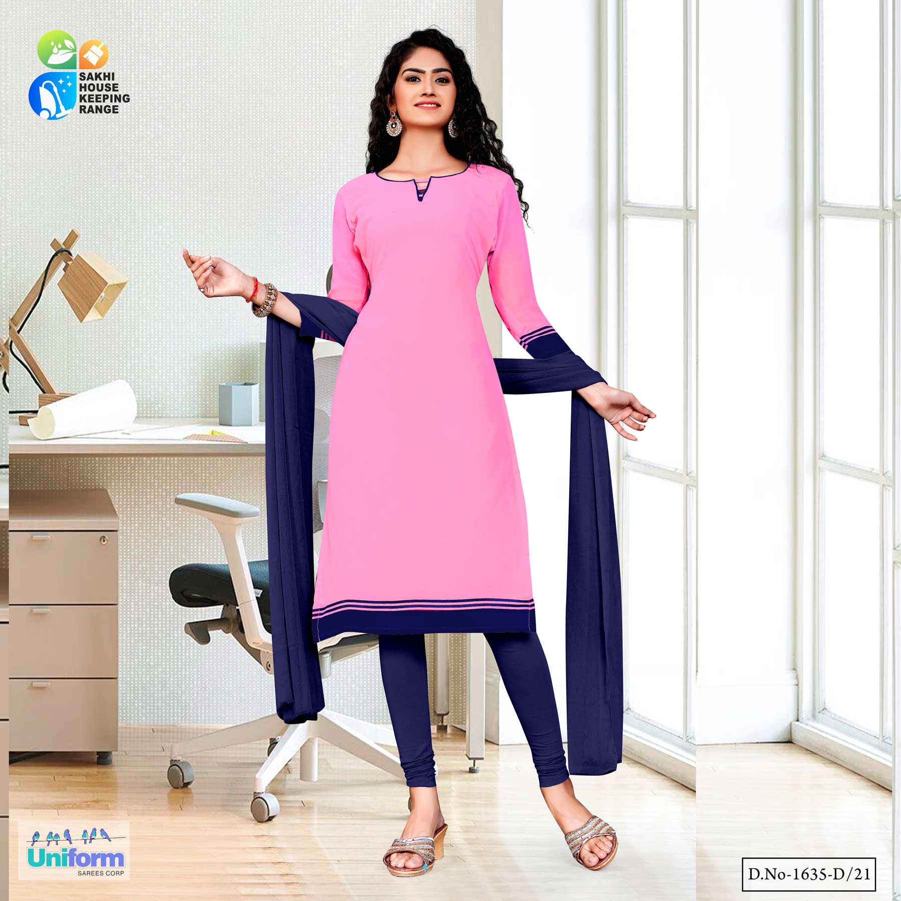 Navy blue and pink salwar suit clearance