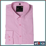 Pink Micro Stripes Mens Uniform Shirts For Corporate Office