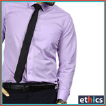 Lavender Men's Plain Formal Uniform Shirts For Office Staff