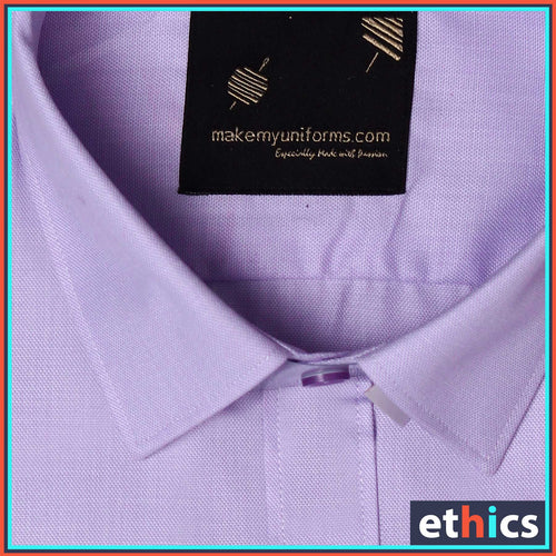 Lavender Men's Plain Formal Uniform Shirts For Office Staff