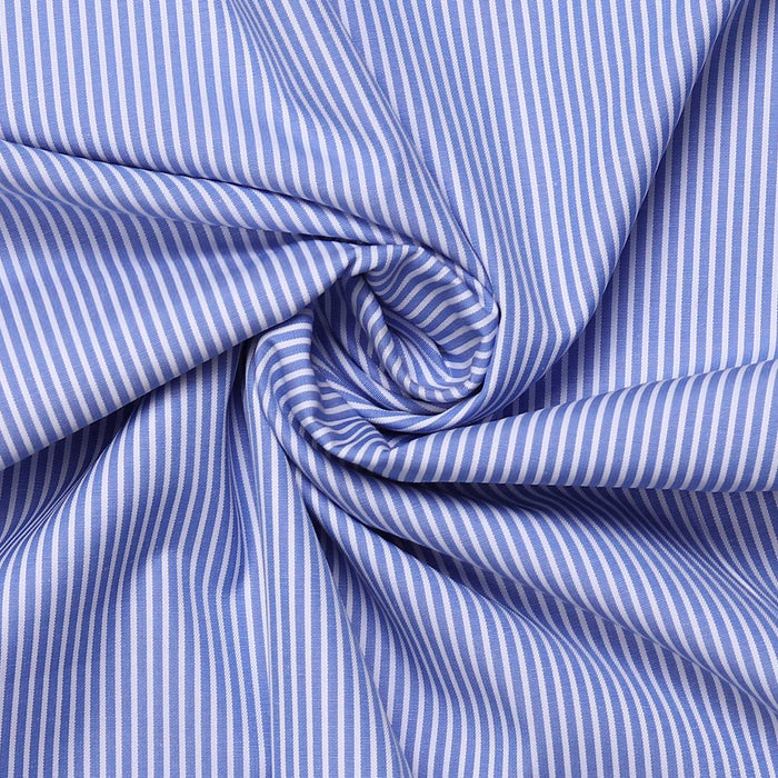 Blue Stripes Men's Cotton Unstitched Coporate Uniform Shirt Fabrics
