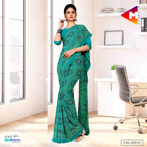 Sea Green Premium Georgette Bandhej Print Religious Ocassions Sarees For Rajasthani Bandhani