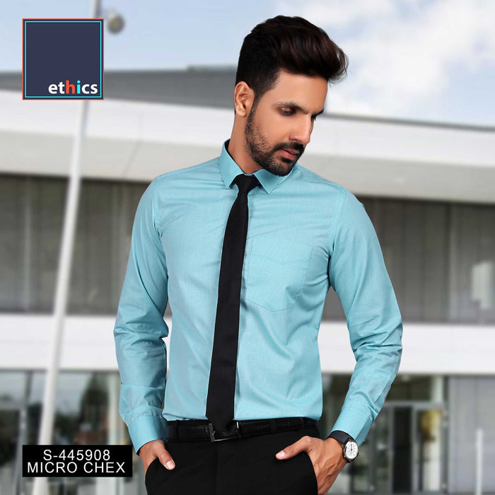 Sea Green Men's Formal Uniform Shirt For Corporate Office