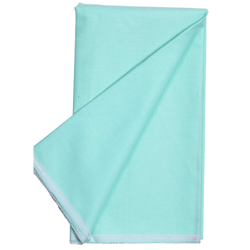 Sea Green Plain Men's Cotton Corporate Workwear Unstitched Shirt Fabrics