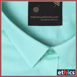 Sea Green Plain Corporate Uniform Shirts  For Office Staff