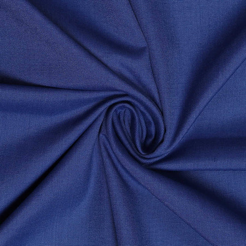 Solid Blue Office Uniforms Shirt Andnavy Blue Trousers Unstitched Fabrics Set