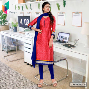 Tomato Ink Blue Women's Premium Italian Silk Crepe Staff Uniform Salwar Kameez