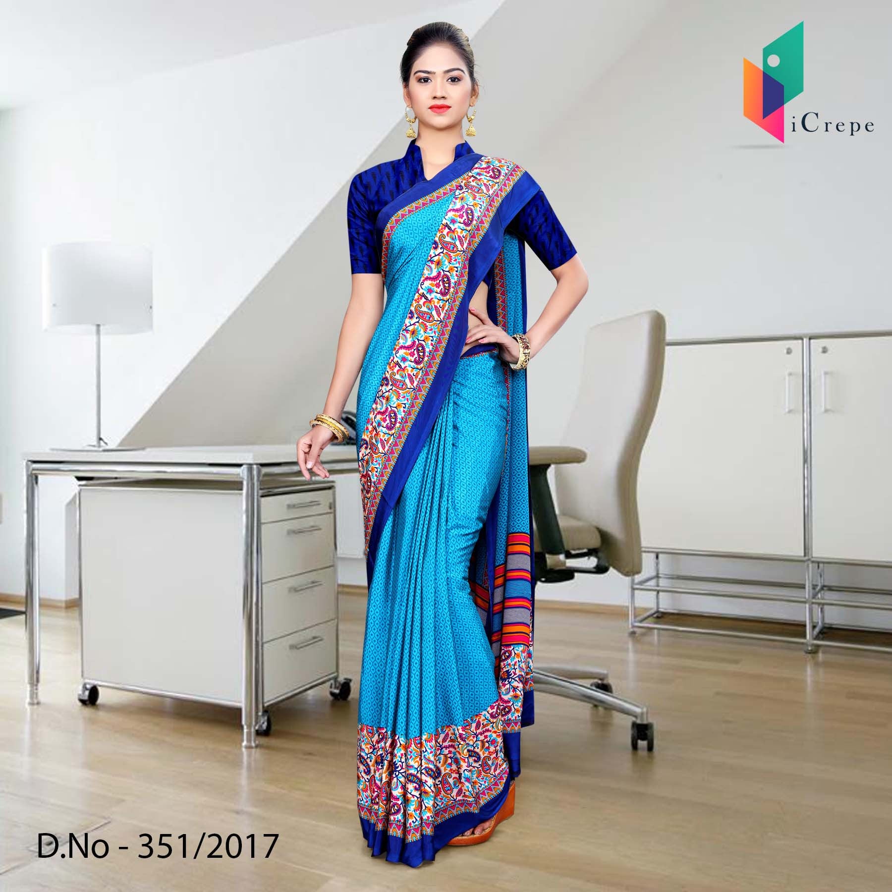 Uniform Collar Neck Blouse JISB Cotton Collar Neck Silver Lurex