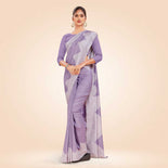 Beige Women's Premium Mulberry Silk Plain Gaala Border Office Uniform Saree